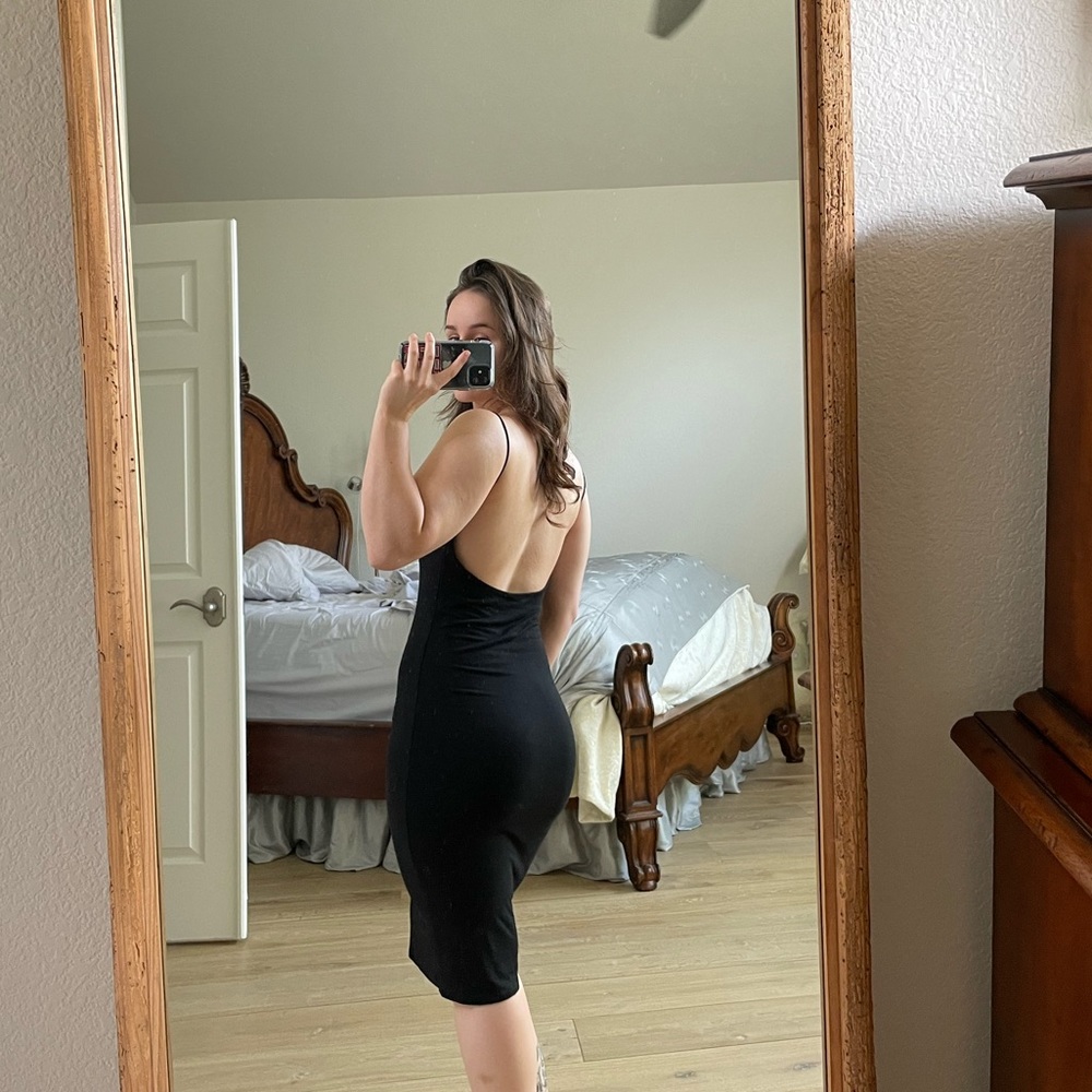 Black midi dress SIZE S low back